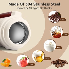 VOLTORB 64Oz Stainless Steel Thermos Portable for Car, With Straw and Wide Mouth Lid, Vacuum Insulated, Leakproof, Hot and Cold Beverage Container, Reusable for Travel, Camping