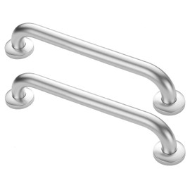2 Pack 16 Inch Grab Bar for Bathtubs and Showers - 1.25" Diameter Bathroom Safety Shower Handles Brushed Nickel with Concealed Screws, Wall Mounted Disability Handrail for Handicap, Elderly, Pregnant