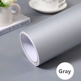 Gray Self-Adhesive Wallpaper SelfA-dhesive Film Stick Paper Easy to Apply Peel and Stick Wallpaper Stick Wallpaper Shelf Liner Table and Door Reform 15.75 Inch by 9.8 Feet