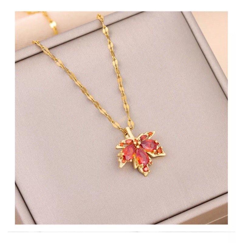 TENDER LIHOME Collar Hoja De Maple Arce Otoño Chapado En