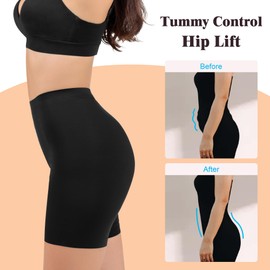 IRISMORII Boy Shorts Underwear for Women Boxer Briefs Anti Thigh Chafing Tummy Control Seamless Breathable Lightweight (Black L)