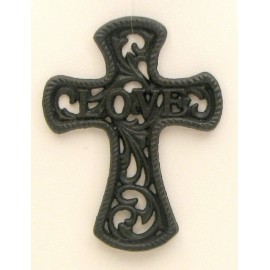 N/A Small Cast Iron Love Cross 021-52372
