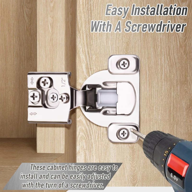 Soft Close Cabinet Hinges, HTCELLE 50 Pack 25 Pair 1/2