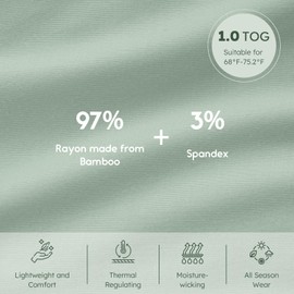 Yoofoss Rayon Made from Bamboo Baby Sleep Sack 12-18 Months TOG 1.0 Baby Wearable Blanket, Super Soft Infant Toddler Sleeping Sack 2-Way Zipper Sleep Sack