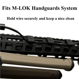 Ficero Metal Pressure Switch Cable Guides for M-LOK System, Flashlight Laser Wire Management Clips (8 Pack)