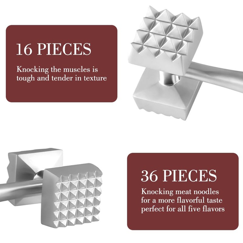 Armo® Stainless Steel Meat Tenderizer Non Slip Double Sided Kitchen