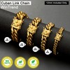 Gold Cuban Link Chain Necklace or Bracelet with Design Box
