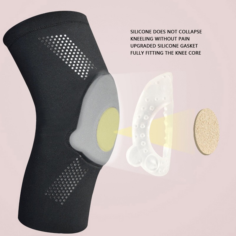 Anti Slip Knee Brace Professional Breathable Soft Silicone Shock Absorbing