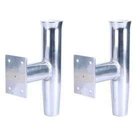 Amarine Made 2Pcs Wall Mounted Aluminum Tournament Style Single Rod Holder, Transom Mounted - 90 Degree