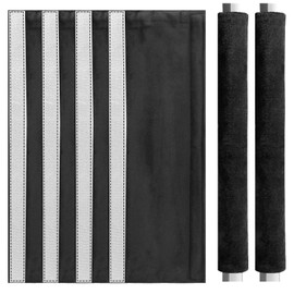 4 pcs Refrigerator Door Handle Covers Set of 4, Fridge Door Handle Covers, Kitchen Appliance Decor Handles, Dust Covers for Fridge, Dishwasher Oven Keep Off Fingerprints,Food Stains (Black)