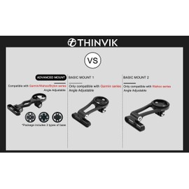 Thinvik Out-Front Extended Mount&Bike Computer Mount for Garmin Wahoo Bryton Series, Adjustable Angle Combo Mount