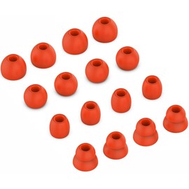 Rayker Ear Tips Compatible with Powerbeats Pro Headphone,Soft Silicone Earbud Tips Eartips, S/M/L/Double Flange Sizes Include, Compatible with Powerbeats Pro Headphones PB Pro, 8 Pairs, Lava Red