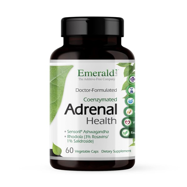 Emerald Labs Adrenal Health - Daily Supplement with Sensoril Ashwagandha and Rhodiola Extract - 60 Vegetable Capsules