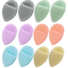 12PCS Facial Sponges, Colorful Cleansing Puffs for Face Skin, Bath Sponge Exfoliating Pads, Reusable Puff for Daily Face Deep Pore Cleansing Blackheads Dead Skin Makeup Remover