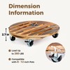 Bamworld Plant Caddy 12 Inch Wood Dolly with Drainage Tray