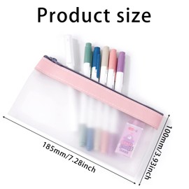 VMINOG Transparent Pencil Case Cosmetic Bag 4 Pieces Translucent Pencil Case Super Soft TPU Pencil Case Pencil Case for Cosmetics Multipurpose Storage Bag, ['blue', 'green', 'pink', 'white'], kawaii