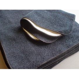 Imabary Skin Friendly Pile + Gauze Handkerchief Towel, Black, Set of 10