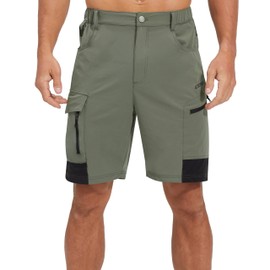 EZRUN Pantalones cortos cargo de senderismo para hombre, de secado rápido, para golf, trabajo al aire última intervensión, pantalones cortos tácticos con múltiples bolsillos para pesca, viajes