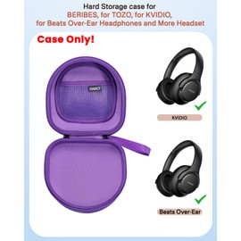 RAIACE Hard Storage Case Compatible with BERIBES, for TOZO, for KVIDIO, for Beats Over-Ear Headphones and More Headset, Travel Carrying Bag.(for Sale is Case Only) - Purple