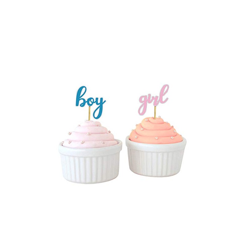 Darling Souvenir, Gender Reveal Cupcake Toppers, Boy Or Girl, Twins
