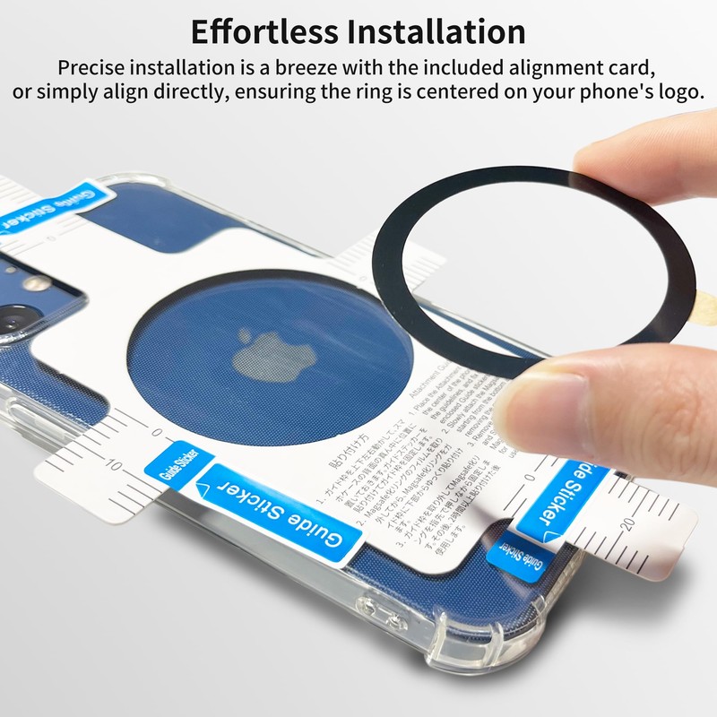 Aothey Universal Metal Rings Compatible with Magsafe Sticker - (Black&Silver&White)