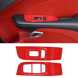 Voodonala Accesorios compatible with panel de interruptor de elevaci de ventana Challenger compatible with Dodge Challenger 2015-2022 (rojo)