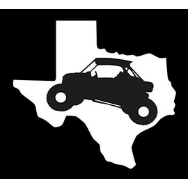 Calcomanía UTV de Texas State - 5 pulgadas calcomanía – SXS Texas, lado a lado, TX State, TX Home, TX Side by Side Accessories (blanco)