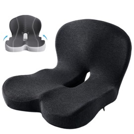 BIBIFACTORY 2025 New Reenly Back and Seat Cushion Car, Memory Foam L-Shaped Integrated Seat Cushions for Car, Ergonomic Back Support & Sciatica Relief for Long Drives (Black)