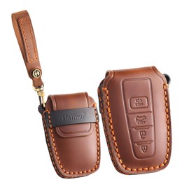 ontto Car key cover fit for Toyota 86 Camry C-HR Land Cruiser Corolla RAV4 Avalon Highlander 2018+ Prado Prius 2016+ leather key case Shell holder keyring key chain Smart Accessories 4 buttons Brown