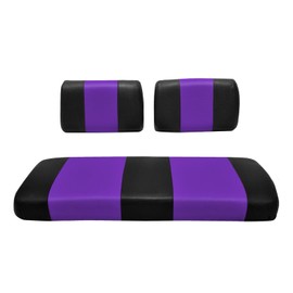 Seat Cover Replacement for Yamaha G-2/G-9 Golf Cart - Front Bench Seat - Premium Marine Vinyl -5 Panel Stitching - Staple On Installation - Two-Tone Golf Cart Seat Covers (Black & Purple)