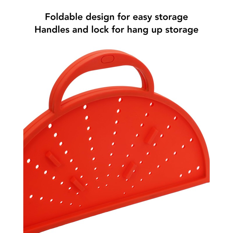 AirHood Silicone Splatter Screen, 2-in-1 Trivet & Splatter Screen, Orange