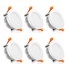 BIRRAY 2 Inch LED Recessed Lighting, 3000K Warm White, 3W(35W Halogen Equivalent) Dimmable LED Downlight, CRI80, Ceiling Lights with LEDs Driver (6 Pack)