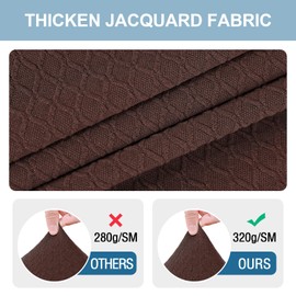 Smiry Stretch Jacquard Seat Covers for Dining Room Chairs Set of 6, Removable Washable Chair Seat Protector Slipcovers, No Rear Covers, Light Chocolate