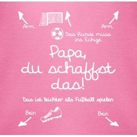 Shirtracer - Baby Bodysuit Boy Girl - Sayings - Papa du schaffst das Fußball - White, 1 Pink, 6-12 months