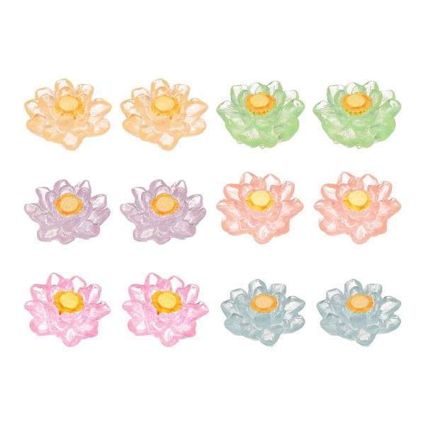 CoCud Mini Resin Flower, 0.94" Diameter, Miniature Tiny Lotus Dollhouse