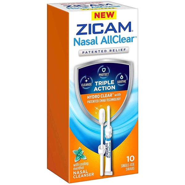 Zicam Nasal AllClear Triple Action Nasal Cleanser with Cooling Menthol, 10 Count