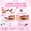 2 Pares Pestañas Magnéticas Natural Reutilizables +aplicador