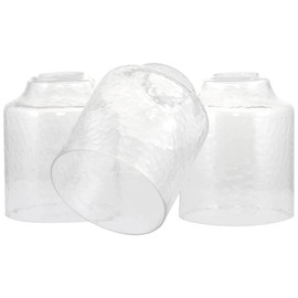 Kira Home Caspian 6" Hammered Glass Shades, Replacement Glass, 1-5/8" Fitter Opening for Threaded Medium Base Socket, 5" x 6", 3-Pack