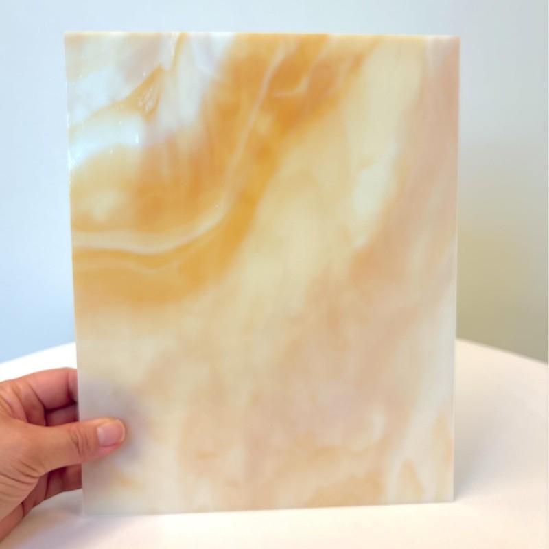 Wissmach Stained Glass Sheet : Light Amber, Wisspy Opal by