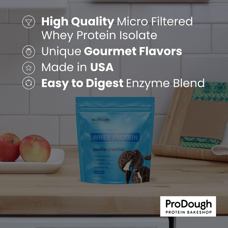 ProDough Gourmet Whey Isolate Hydrolized Protein Powder for Shake Mix-
