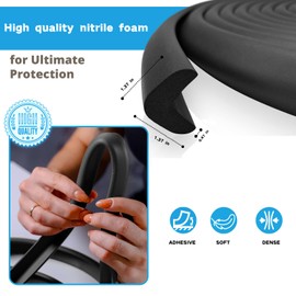 Baby Proof Corner Protectors for Furniture, 6.56FT Heavy Duty Foam Edge Corner Bumpers, Soft Rubber Safety Guards for Sharp Corners, Table and Cabinet Edges Protection (Green)