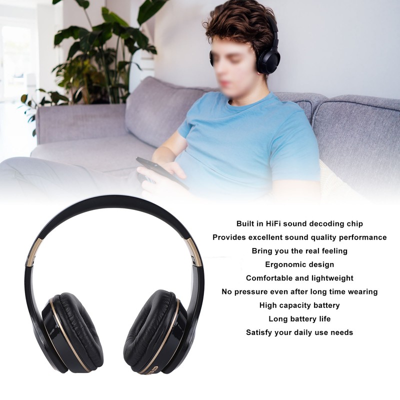 Wireless Bluetooth Headphone Foldable Lightweight Comfortable HiFi Wireless Headset for