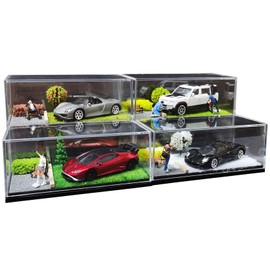 Otypus 1/64 Scale Street Diorama Display Case- Realistic Urban Road Scene for Hot Wheels, Matchbox & 1:64 Model Cars- Diecast Toy Garage -Four Seasons Set