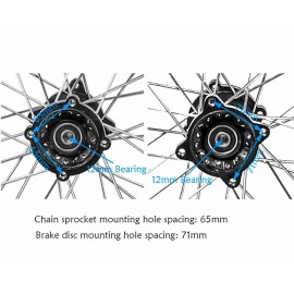 Unbranded 14" 12" Wheel 60/100-14 + 80/100-12 Tire Rim PIT Bike Apollo CRF50 110cc 125cc