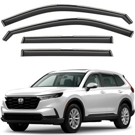 GrandWheel Co Smoke Tinted in-Channel Side Window Vent Visor Deflectors Rain Guards Compatible with Honda CR-V (CRV) 2023-2025 - 4 pcs. GW0816