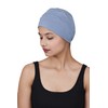 SAKUCHI Chemo Hats Solid Women's Bamboo Soft Headwear, FadedDenim, Unit