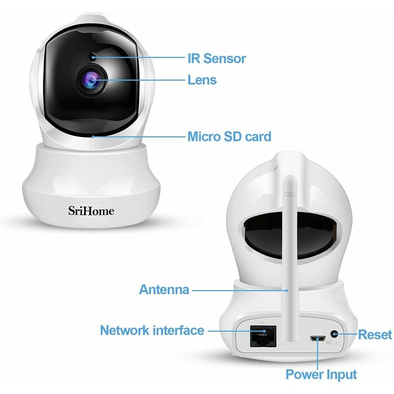 Bagotte SH020 Wireless Security Camera 720p 3W 5V White (Pack
