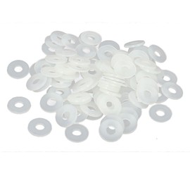 TA-VIGOR 100Pcs White Nylon Flat Washers, M4 x 10mm x 1mm, Insulating O-Ring Gaskets, Tap Sealing Spacer for Faucet, Pipe, Water Hose - Durable Round Seal Washers