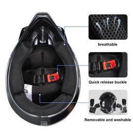 TRIANGLE Dual Sport Motorcycle Helmet Dirt Bike Helmets ATV Full Face Helmet for Adults Men with Internal Sunshield DOT Approved