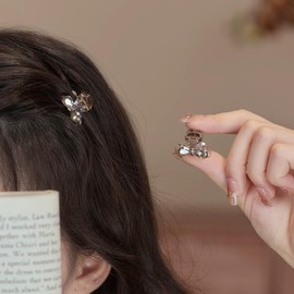 Aurakoi Mini Hair Clip, Bangs Clip, Small Hair Clip, Hair Ornament, Small Size, Ribbon, Cute, Adults, Women's, PC, Resin, Lightweight, Set of 2